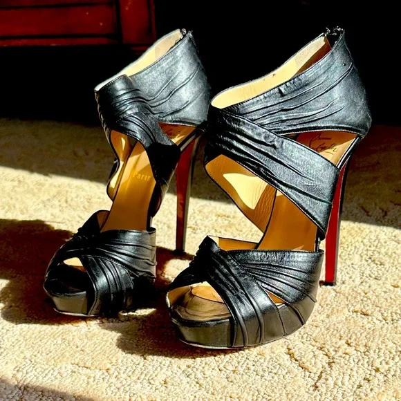 Christian Louboutin Shoes Rare Hard To Find Louboutin Euc Black Heels With Dust Bag Poshmark